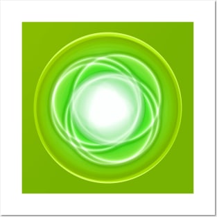 Space abstract planet green Posters and Art